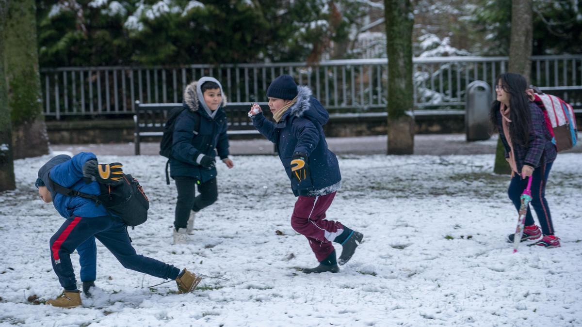 En imágenes: Los vitorianos disfrutan (y sufren) con la nieve