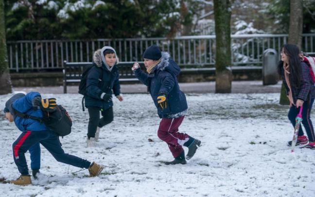 En imágenes: Los vitorianos disfrutan (y sufren) con la nieve
