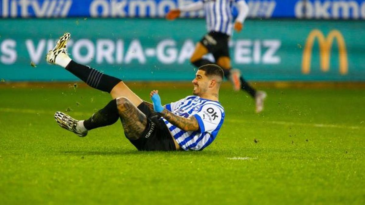 Miguel De la Fuente, durante el Alavés-Levante.