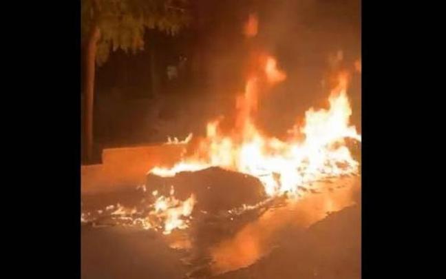 Imagen del contenedor quemado