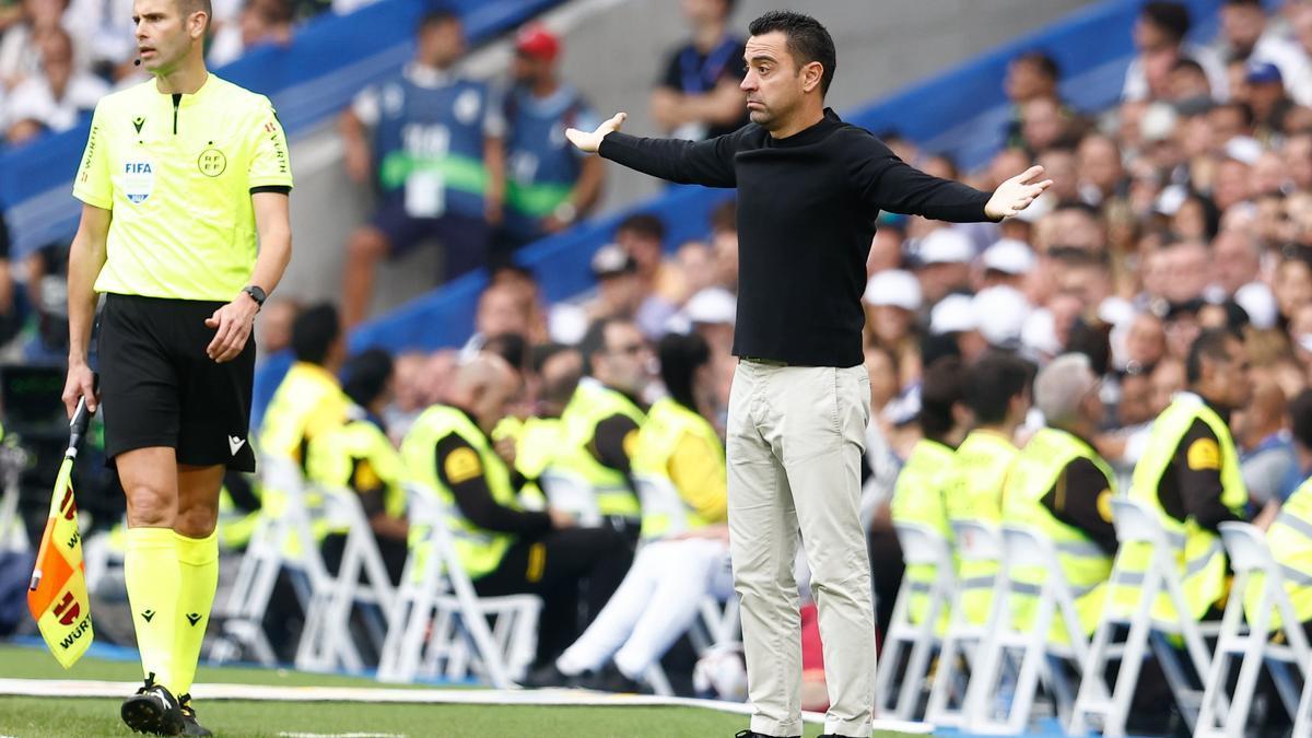 Xavi Hernández, en el partido contra el Real Madrid