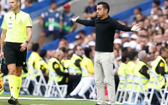 Xavi Hernández, en el partido contra el Real Madrid