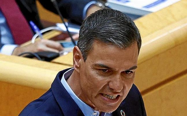 Pedro Sánchez, ayer con gesto de firmeza, dedo acusador y sin corbata. | FOTO: EFE Pedro Sánchez, ayer con gesto de firmeza, dedo acusador y sin corbata. | FOTO: EFE