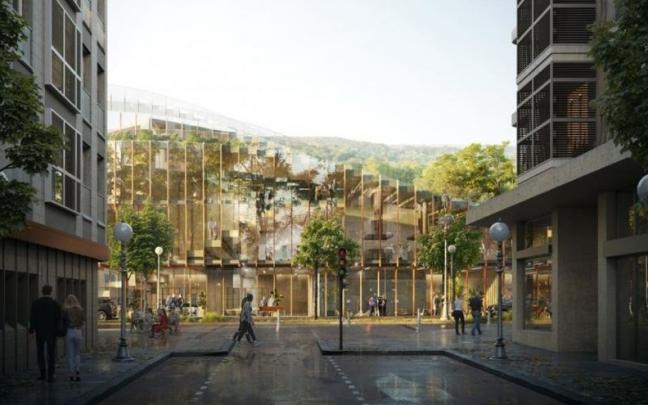 Proyecto de edificio GOe, visto desde la calle Claudio Delgado de Gros.