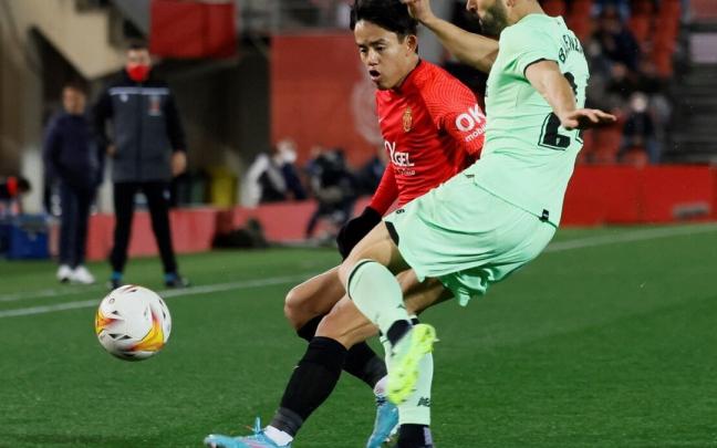 Kubo, durante un partido entre el Mallorca y el Athletic.