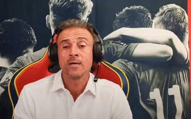Luis Enrique durante su último Twitch Luis Enrique durante su último Twitch