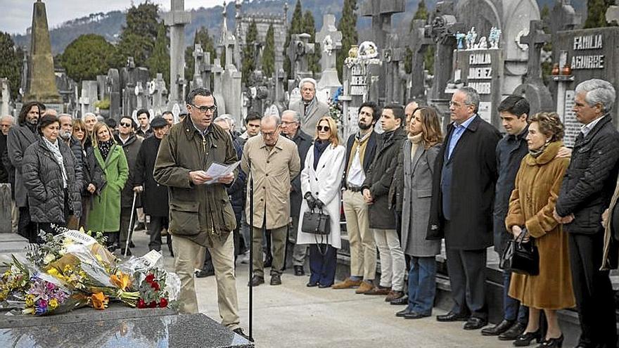 Ruben Múgica en el acto de ayer en Donostia.