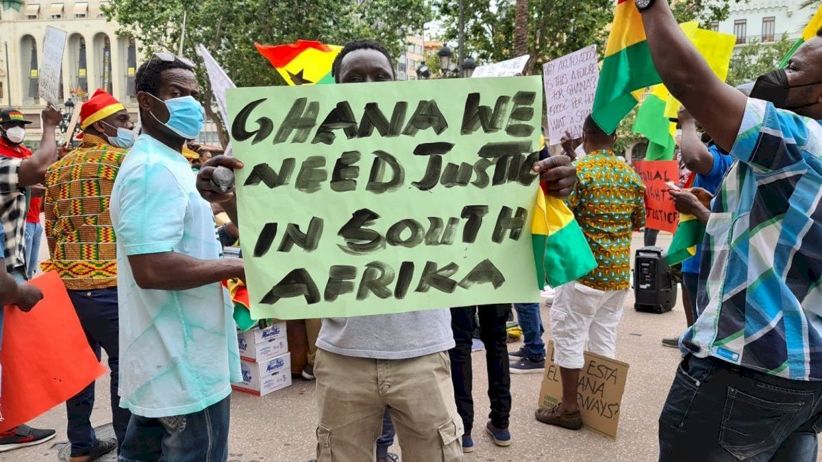 Manifestantes ghaneses