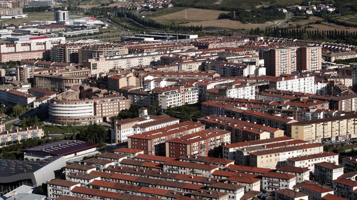 Vista aérea de la Txantrea y Ansoain