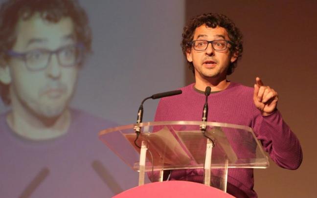 Txema Mauleón, durante un mítin en 2019. Txema Mauleón, durante un mítin en 2019.