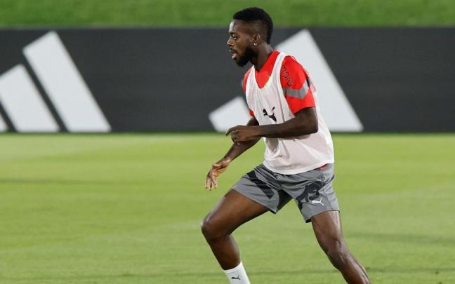 Iñaki Williams se ejercita con Ghana en Catar. Iñaki Williams se ejercita con Ghana en Catar.