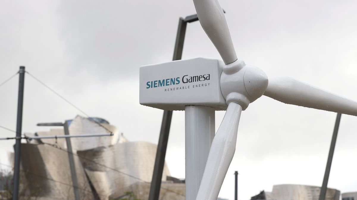 Un aerogenerador de Siemens Gamesa en Bilbao