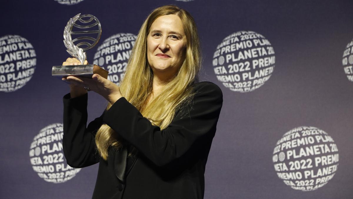 Luz Gabás durante la ceremonia de entrega del Premio Planeta.