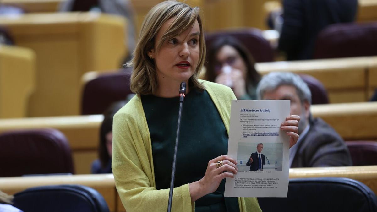 La ministra de Educación, Pilar Alegría , interviene en el pleno del Senado