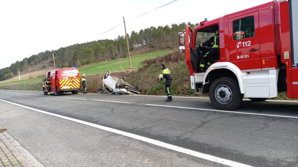 Imagen del accidente ocurrido este lunes en Berrioplano