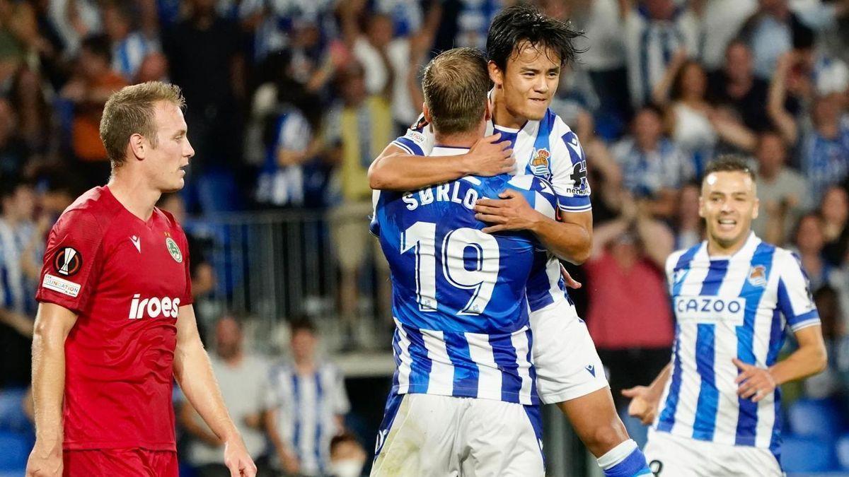 Celebración del gol de Sorloth.