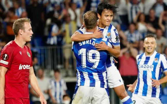 Celebración del gol de Sorloth. Celebración del gol de Sorloth.