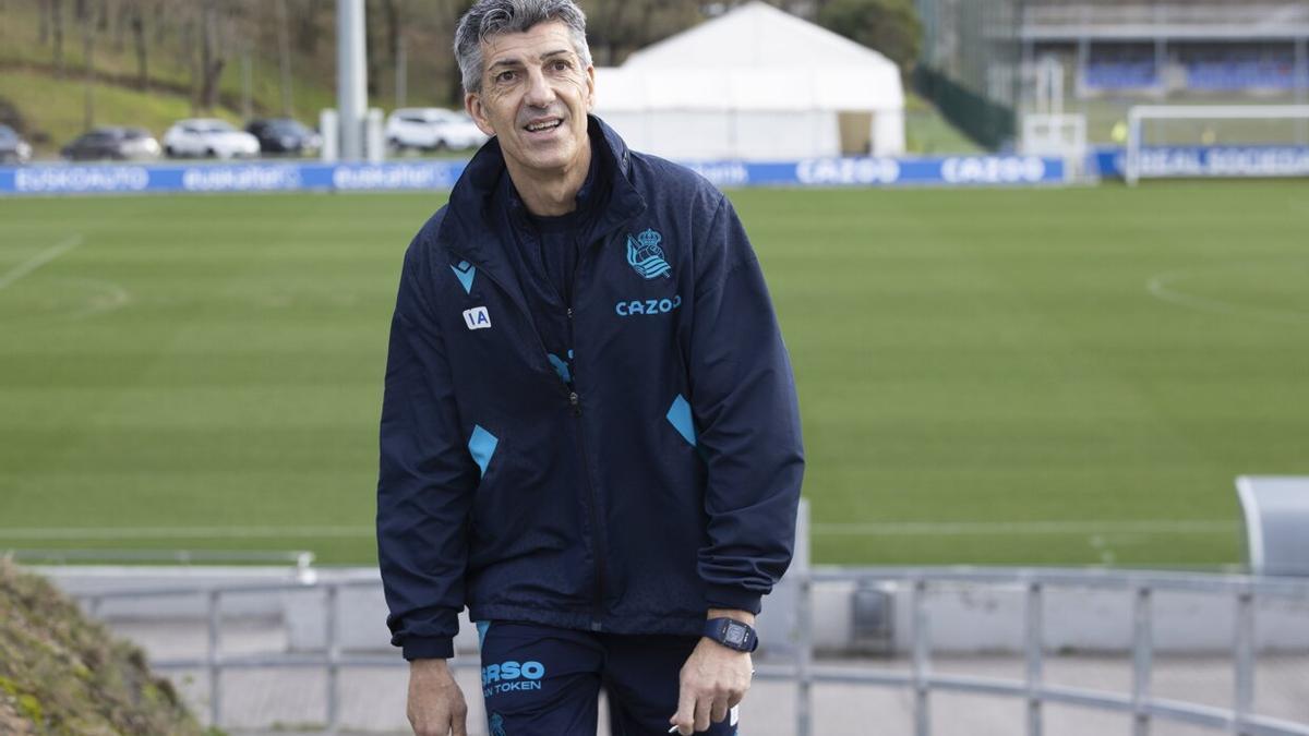 Imanol Alguacil, en Zubieta antes de iniciar un entrenamiento.