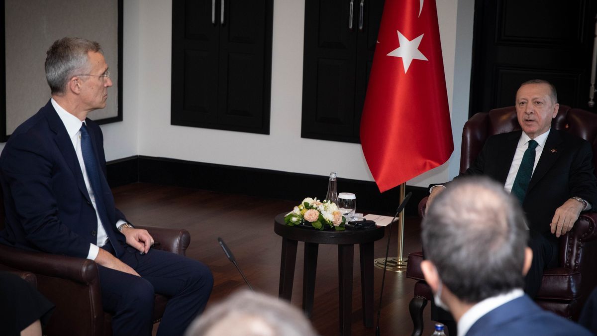 El secretario general de la OTAN, Jens Stoltenberg, junto al presidente turco en una imagen de archivo.