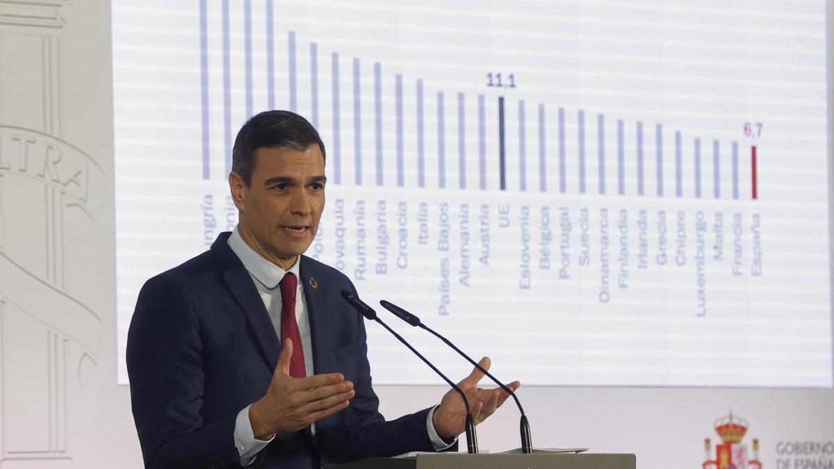 Pedro Sánchez comparece tras el último Consejo de Ministros del año.