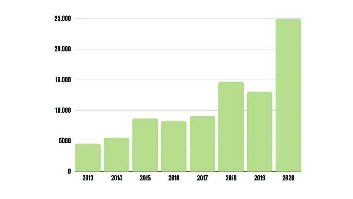 Número de proyectos de RSE desarrollados (VIII Informe Seres)