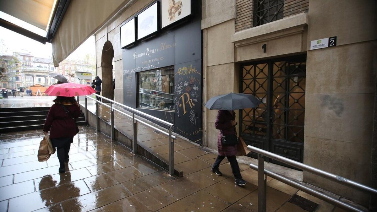 Lluvia en Pamplona.