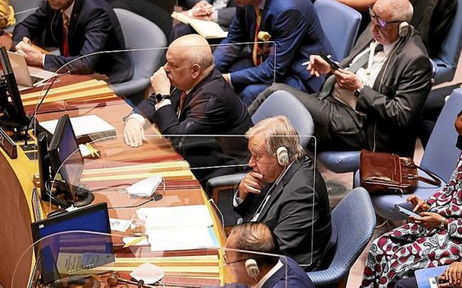 El secretario general de la ONU, António Guterres, en la conferencia sobre la proliferación nuclear. El secretario general de la ONU, António Guterres, en la conferencia sobre la proliferación nuclear.
