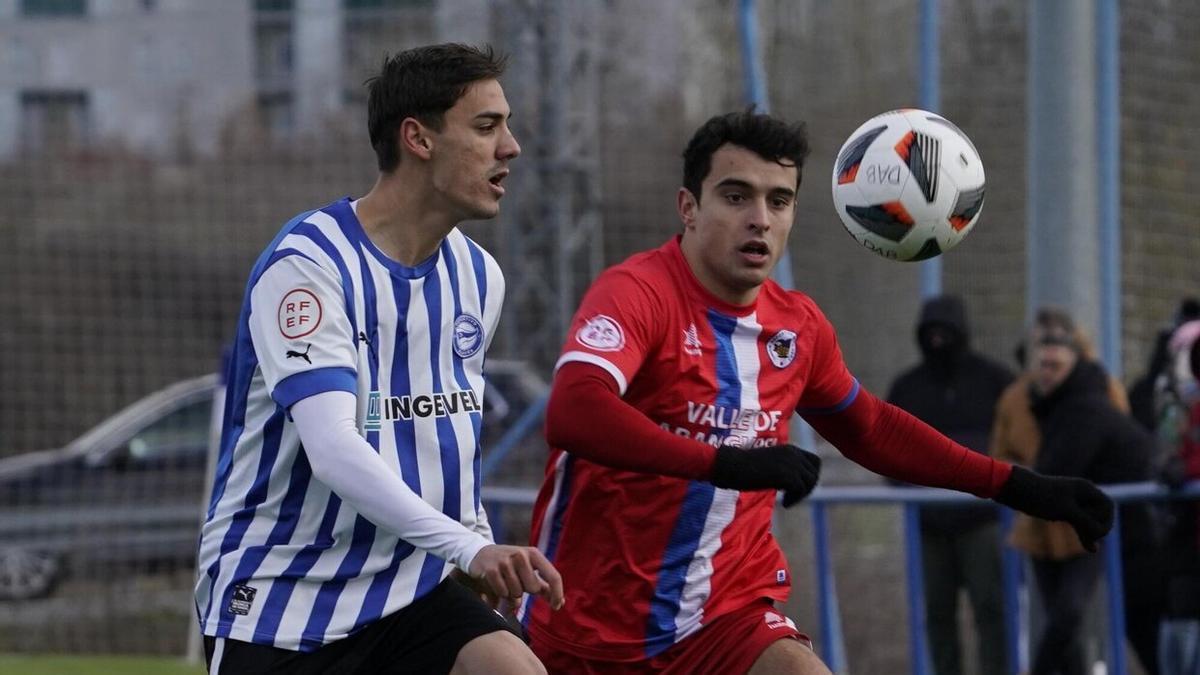 Jaime Dios, durante el Alavés B vs Mutilvera