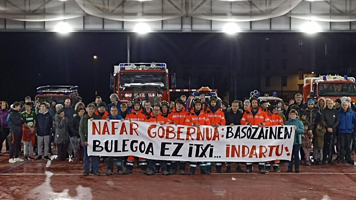 Protesta este pasado lunes en Leitza.