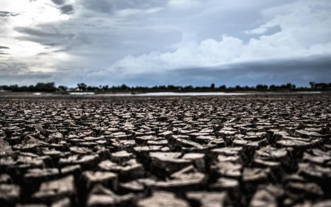 Tierra árida y resquebrajada por una ola de calor. Tierra árida y resquebrajada por una ola de calor.
