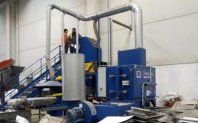 L&iacute;nea de tratamiento mec&aacute;nico puesta en marcha por el Centro Tecnol&oacute;gico de la Fundaci&oacute;n L'Urederra para recuperar metales valiosos del reciclado de pantallas planas