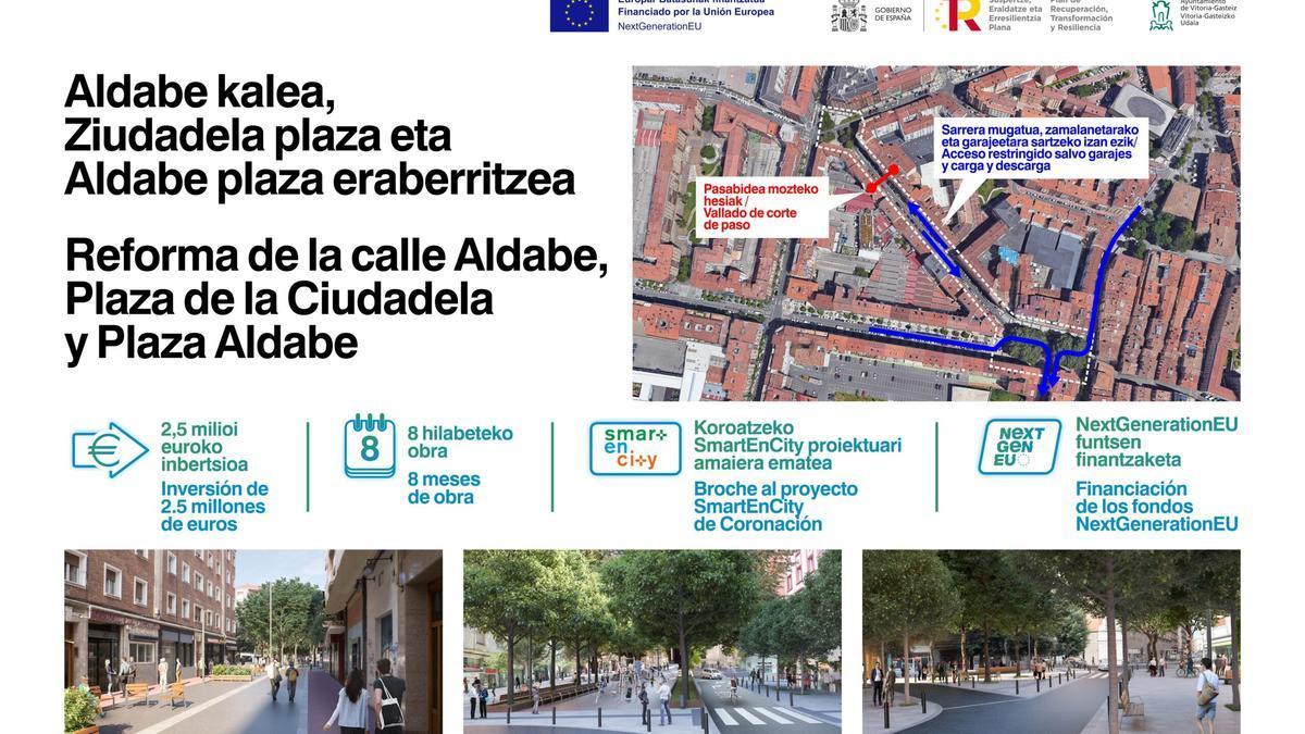 Infografía de las obras en Aldabe.