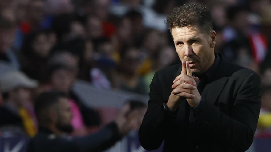 El entrenador del Atlético de Madrid, Diego Simeone, tras encajar el 0-1