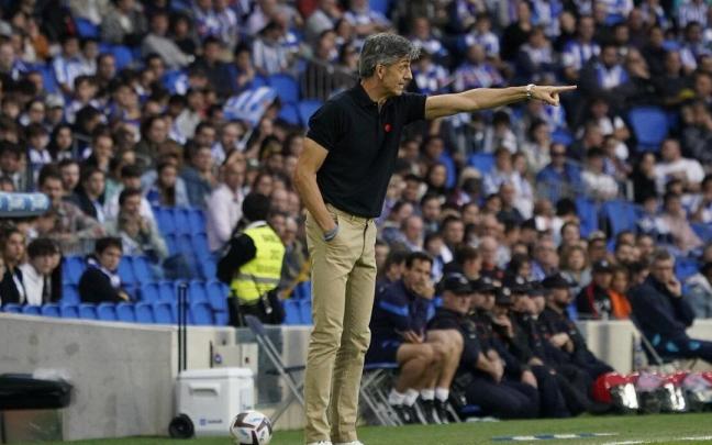 Imanol Alguacil ante el Valencia en Anoeta.