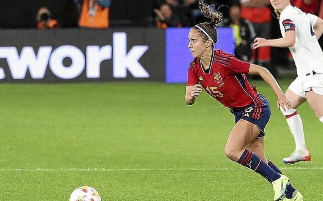 Maite Oroz, el martes ante Estados Unidos en El Sadar.