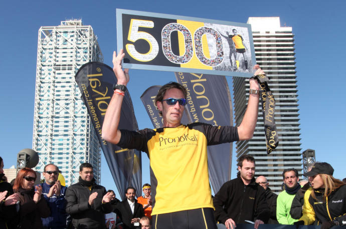 Abad, tras cumplir el reto de los 500 maratones en 500 días.