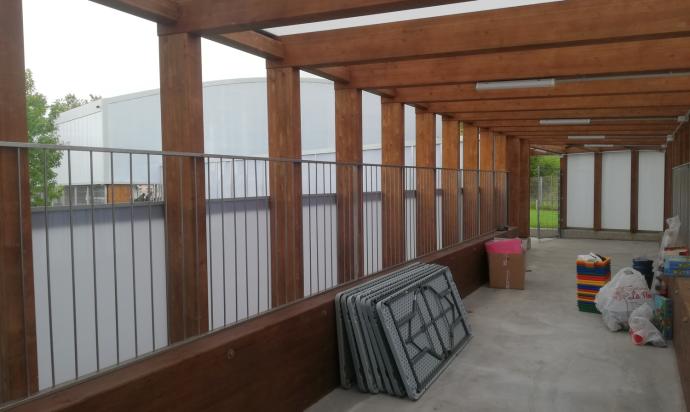 Vista de la nueva estructura desde la pasarela cubierta.