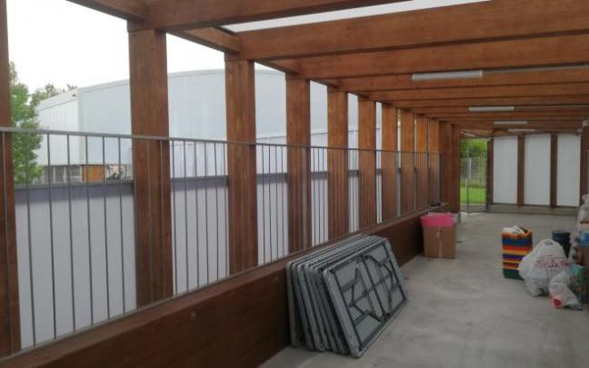 Vista de la nueva estructura desde la pasarela cubierta.