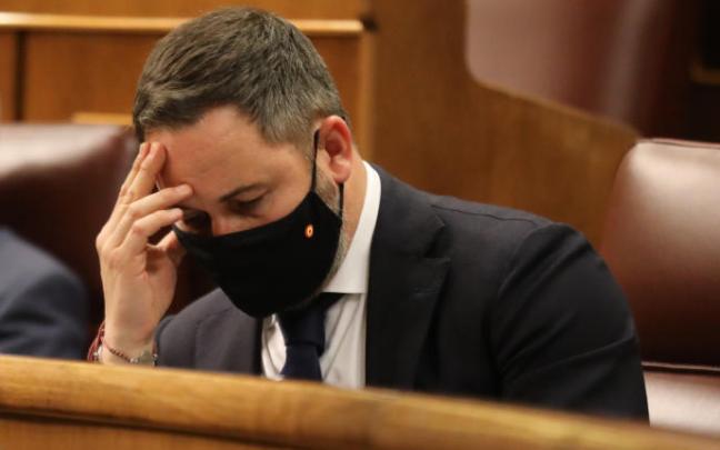El líder de Vox, Santiago Abascal, en el Congreso.