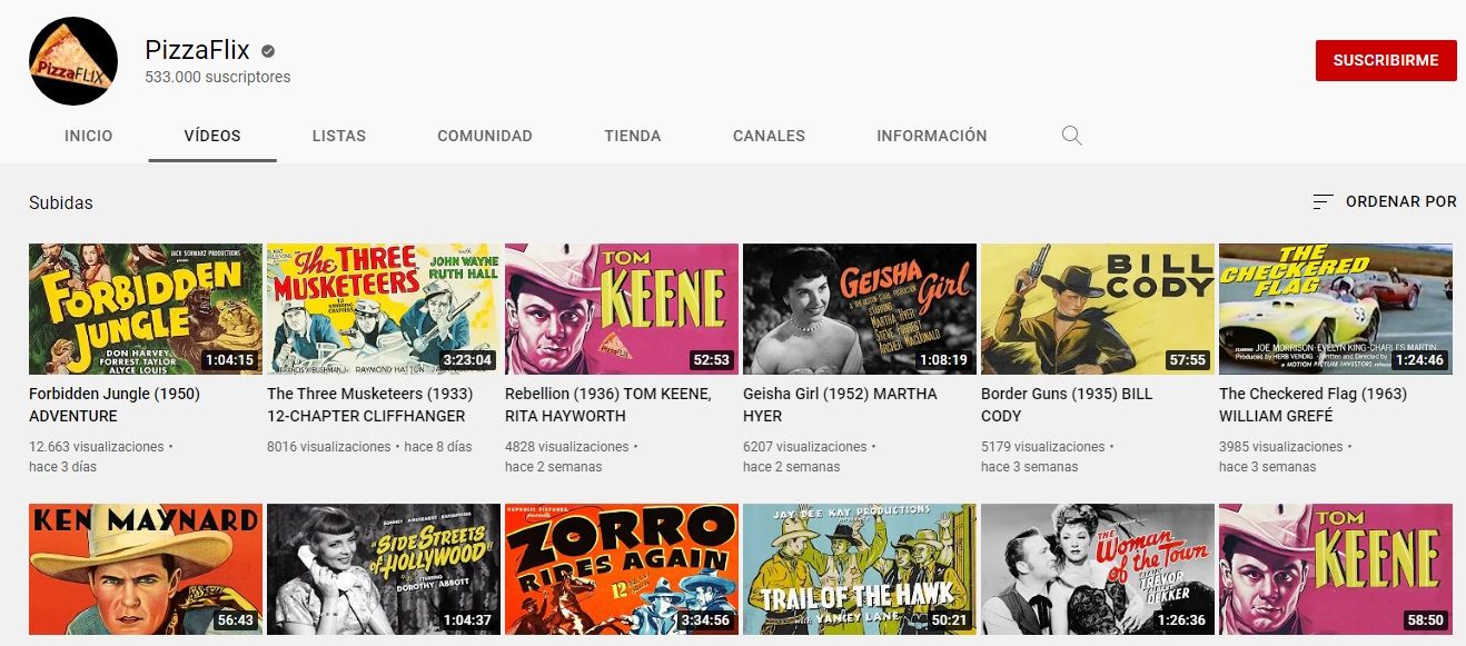 Pizzaflix, un canal para los amantes del cine americano.