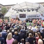 El PNV celebrando en 2017 el Aberri Eguna en la plaza nueva de Bilbao