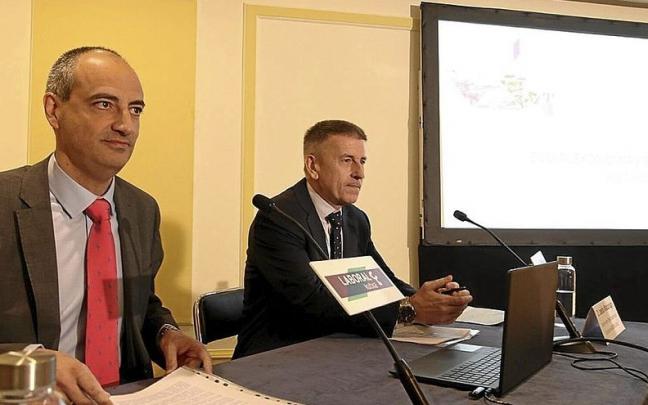 Ibon Urgoiti y Joseba Madariaga, en la presentación del informe de Laboral Kutxa. | FOTO: BORJA GUERRERO Ibon Urgoiti y Joseba Madariaga, en la presentación del informe de Laboral Kutxa. | FOTO: BORJA GUERRERO