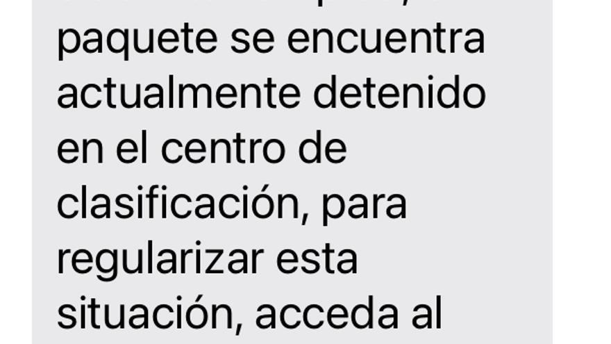 Mensaje fraudulento captado esta semana en Vitoria.