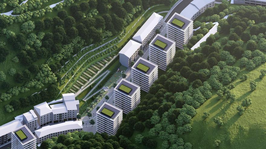 Alternativa B de diseño urbano para el Peñaskal en Bilbao