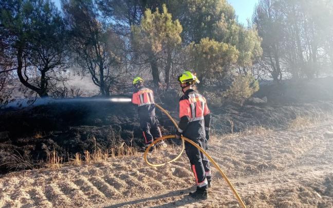 Imagen facilitada por el Gobierno de La Rioja de bomberos trabajando en Berantevilla.