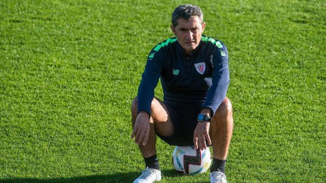Valverde sigue un entrenamiento en Lezama. Valverde sigue un entrenamiento en Lezama.