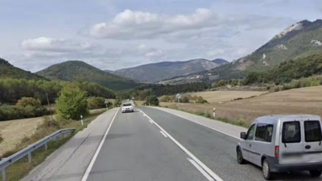 Tramo del accidente mortal ocurrido hoy en la N-240-A.