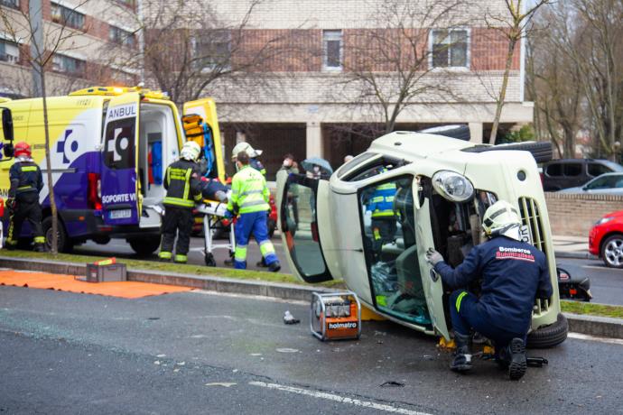 Lugar del accidente en la calle Atxotegi