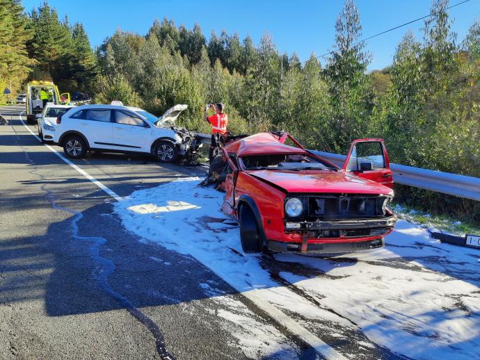 Accidente de este miércoles en la A-624.