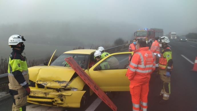 Accidente A1 en Trebiño de este martes.